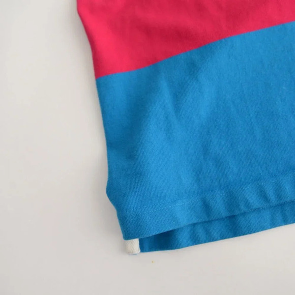 Vintage Gant Rugger Navy Pink Blue Polo Long Sleeve 100% Cotton Shirt Size Large - Picture 7 of 11